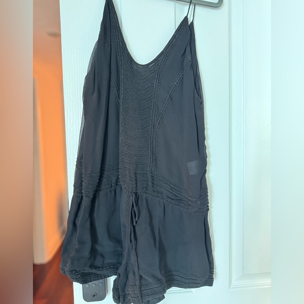 Iro Black Sleeveless Crepe Romper